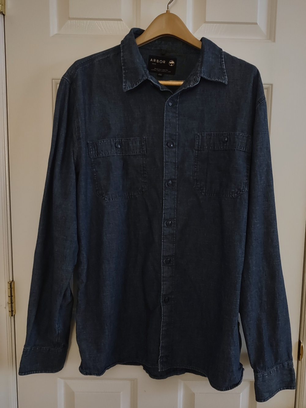 Men's Arbor Dark Blue Chambray Button-Down Shirt